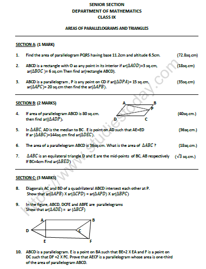 class-9-areas-of-parallelogram-and-triangle-printable-worksheets